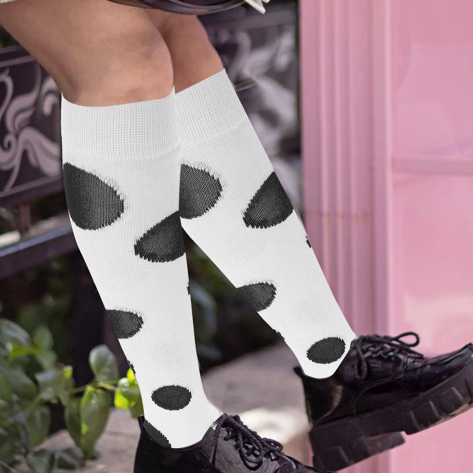 1Pair Cute Polka Dot Knee High Socks for Kids Girls Toddlers Warm Winter Over Knee Long Socks Party Costume Dress Up