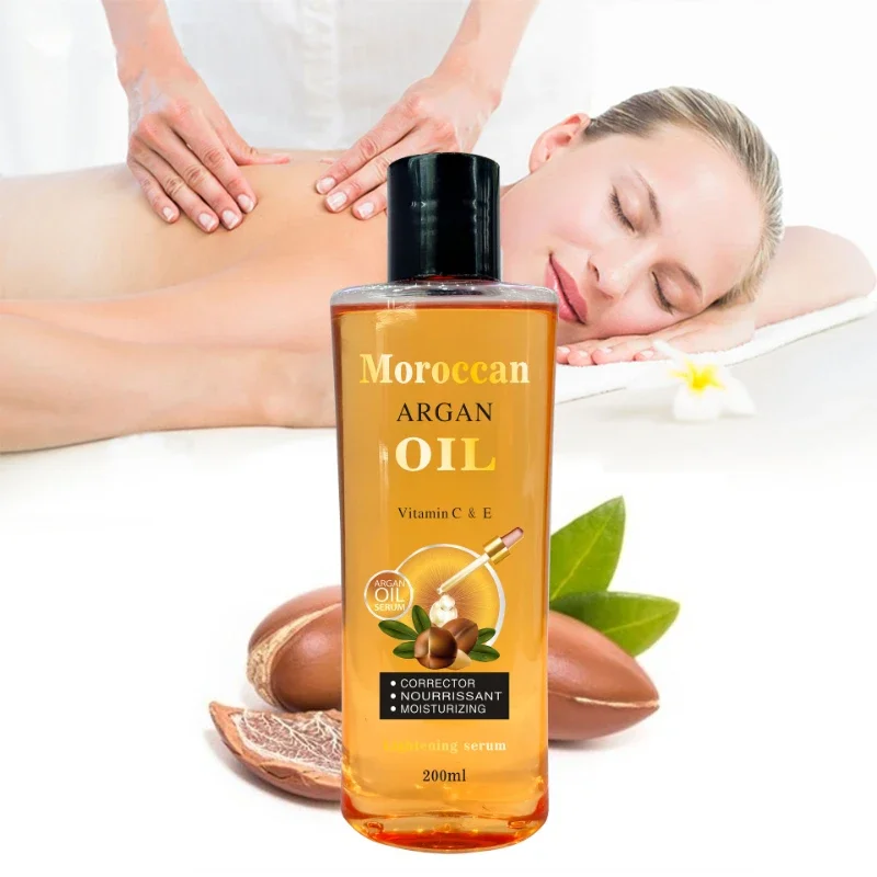 Moroccan Argan Oil Facial Body Moisturizing Massage Oil Softening Hair Care Vegetable Oil Brightens Skin Tone essential