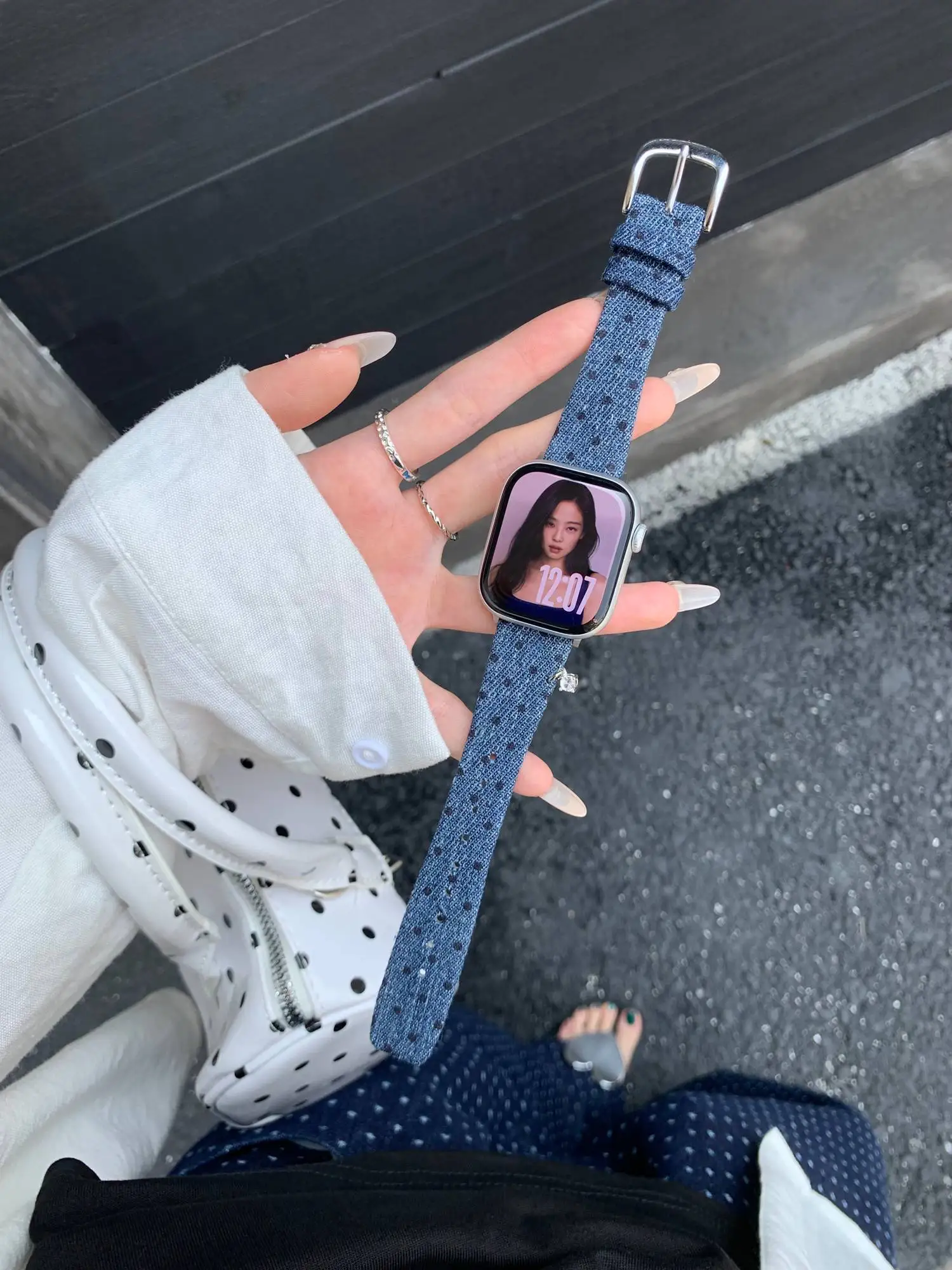 Advanced Polka Dot Leather Strap for Apple Watch Band Women 40mm 41mm 38mm 42mm 44mm 45mm 46mm Starp