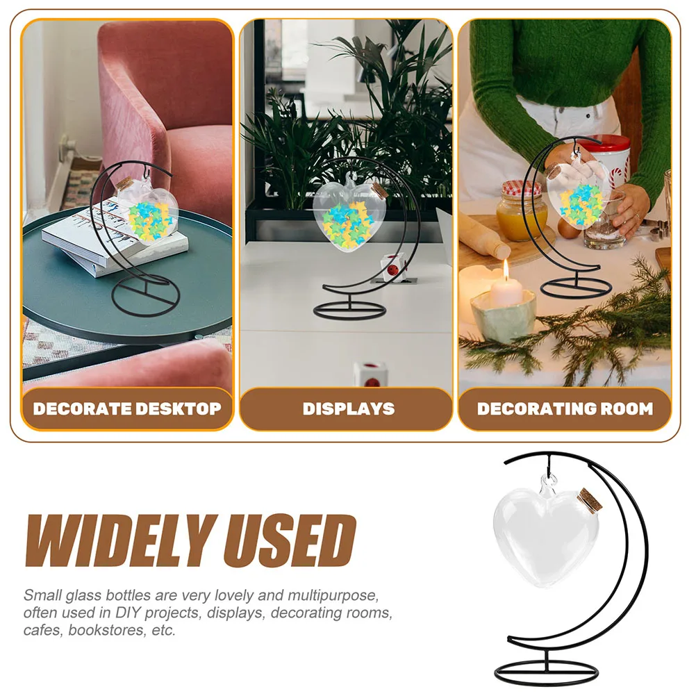 

High End Material Wishing Jars Hanging Glass Containers With Iron Rack For Holding Plants And Crafting Unique Decorative Pieces