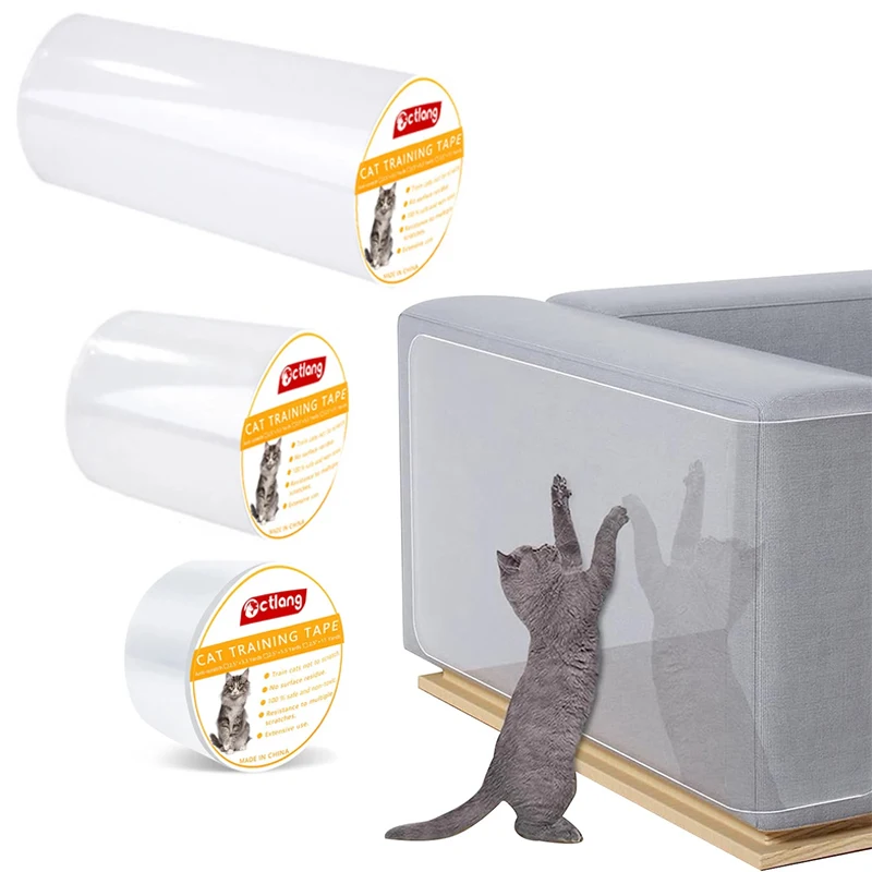 3M Cat Self-Adhesive Anti-scratch Protective Adhesive tape Pet Furniture Sofa tape Training Pet Safe and Transparent