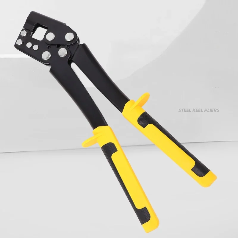 

Alloy Steel Keel Clamp Pliers Rivet-free Metal Crimper Forceps Handle Fastening Non-Slip Punching Pliers Metal Keel Clip