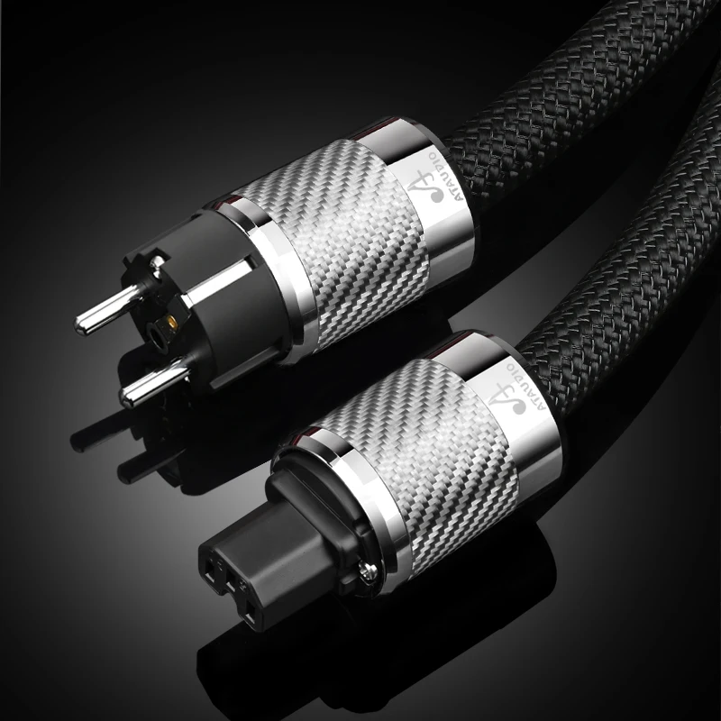 سلك طاقة HiFi Audiophile 1 متر مع قابس الاتحاد الأوروبي، موصل نحاسي OCC ثلاثي النواة وعزل PVC لمضخم الأقراص المضغوطة وكابل الصوت