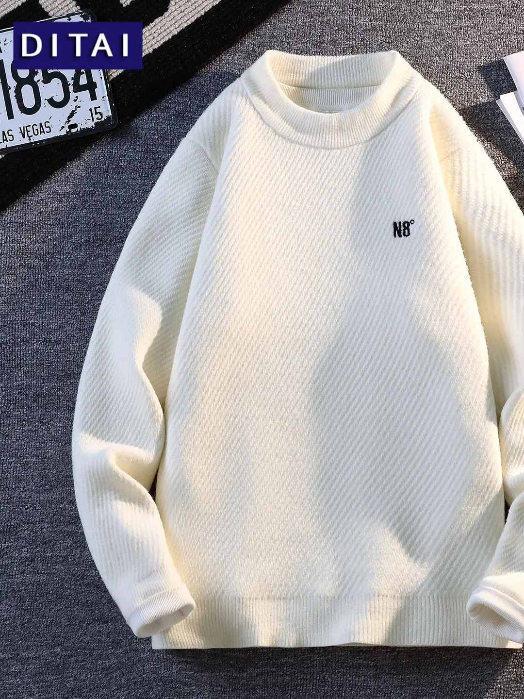 

Осень-зима Thiened круглый вязаный свитер с вышивкой букв мужская база irt повседневная удобная мягкая смесь полиэстера