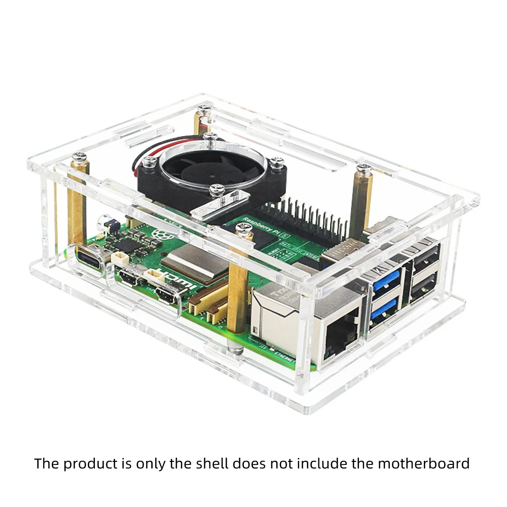 Coque de protection en acrylique pour cartes mères Raspberry Pi 5, ventilateur de refroidissement pour des températures inférieures