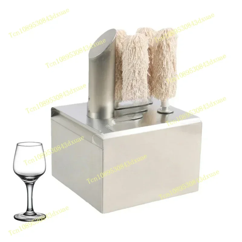 Wine Glass Cup Polisher Electric Commercial  5 Brushes Glassware Dryer Glass Edge Polishing Machine Glass Cleaning Machine