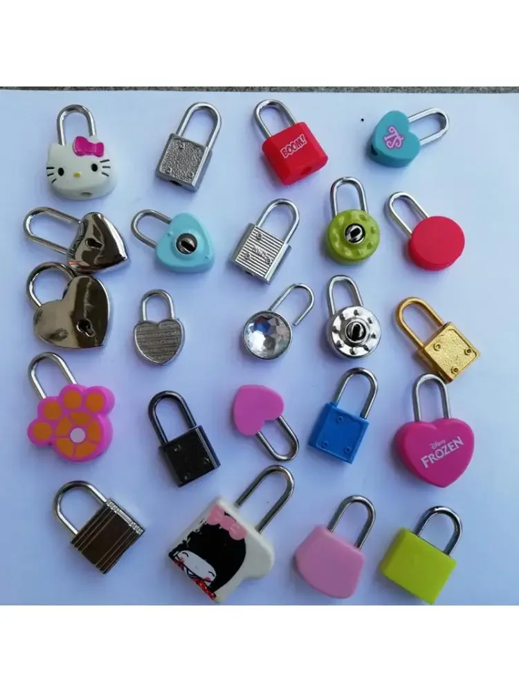 1 Pc Mini Lock Padlock Suitable For Stationery Boxes, Handbags, Storage , Heart Shaped, Round, Square And Other Styles