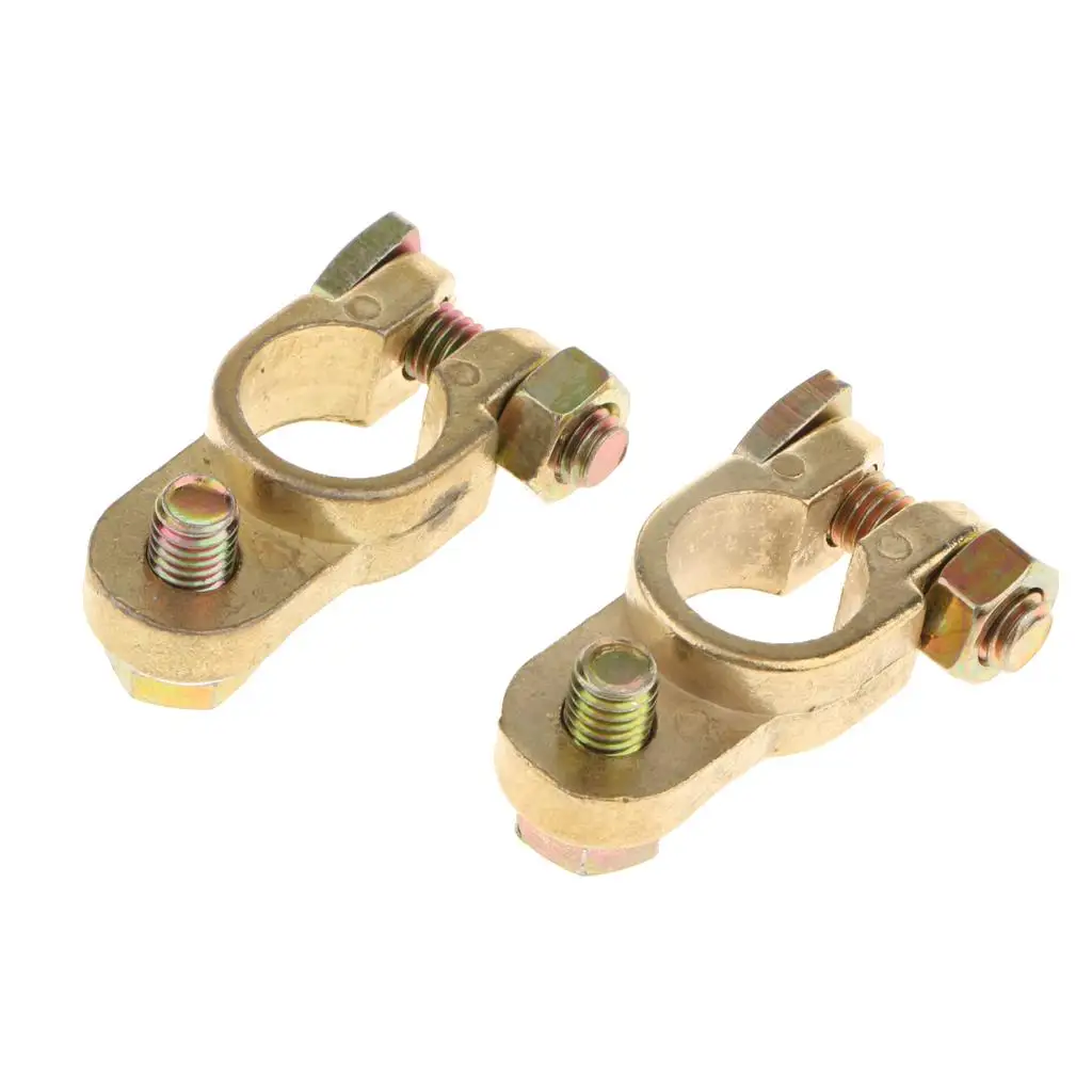 

Car Terminal Clamp Gold Zinc Alloy Durable Battery Terminals Positive Negative Connector Easy Wiring Parts for Car Motorcycle