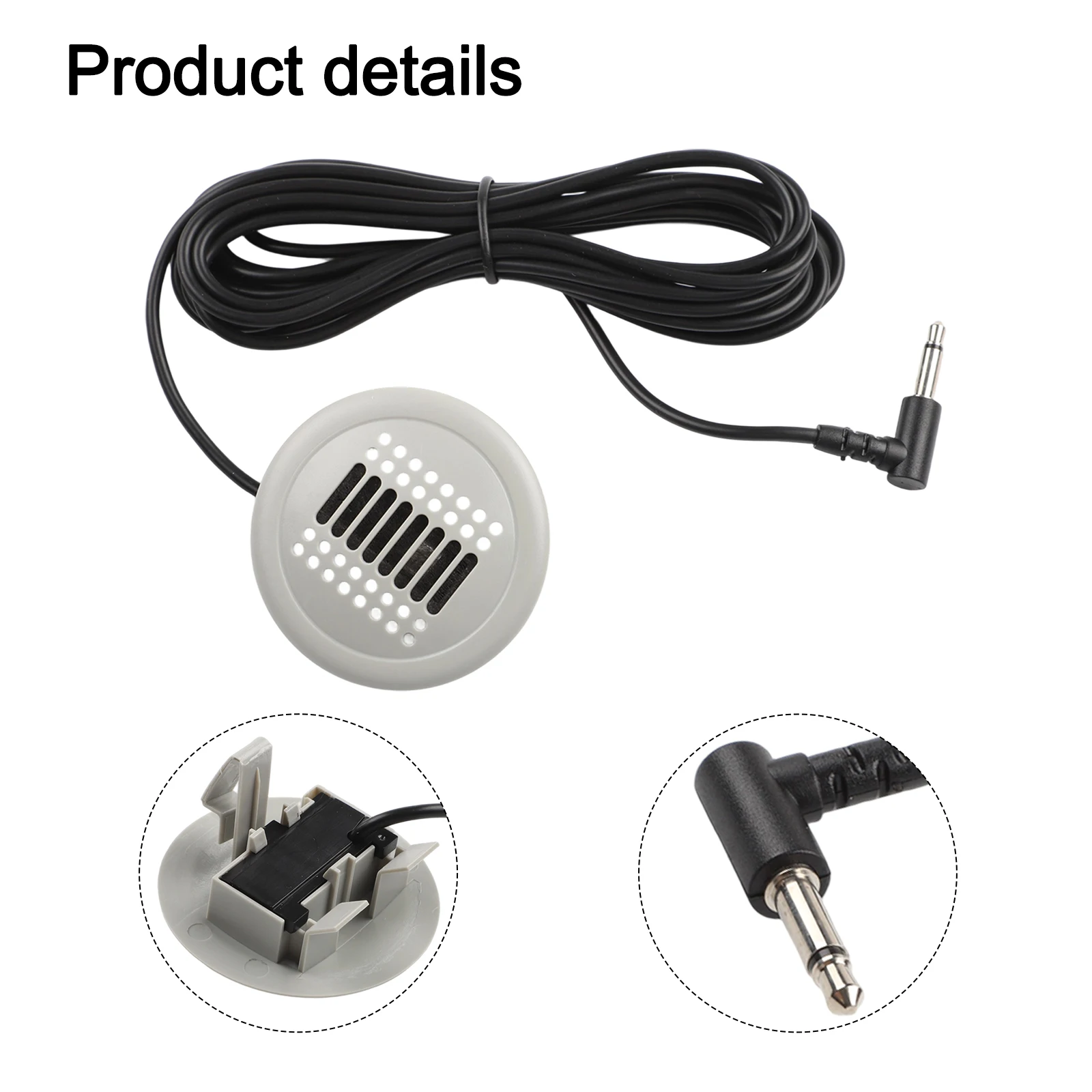 Car Audio Setup Car Audio Wired Car Audio Microphone Wired Microphone 350CM Long Wire Gray Microphone Shell Car