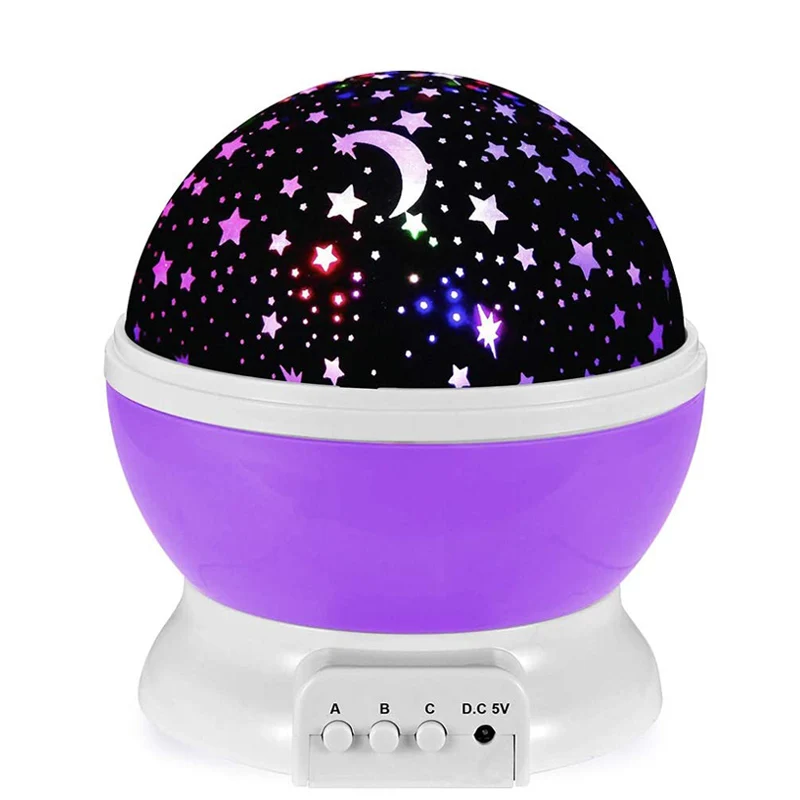 ZK40 LED Projector Star Moon Nights Baby Night Lights Moon 360 Degree Rotation 8 Color Changing Romantic Night Lighting Lamp