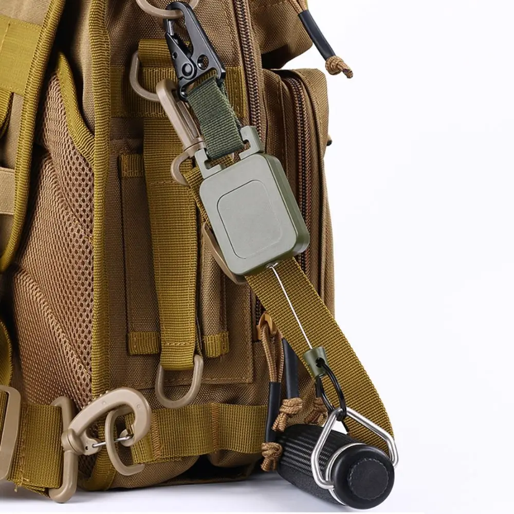 

Steel Wire Retractable Badge Reels High Elasticity Extendable Outdoor Backpack Hooks Multifunctional Webbing Anti-loss Keychain