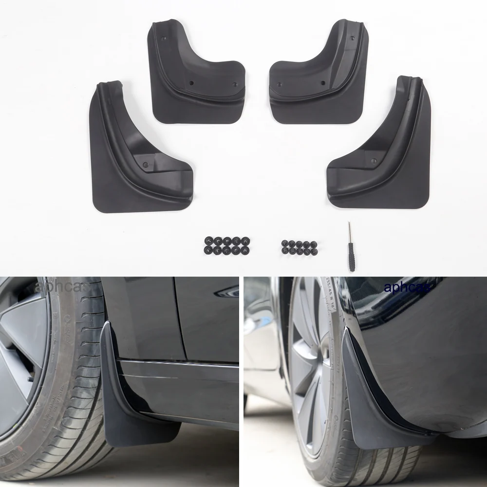 Mud Flaps for Tesla Model 3 2024 2017 - 2023 Splash Guards Matte Fender No Drilling Required TPE Mudguards Protector Accessories