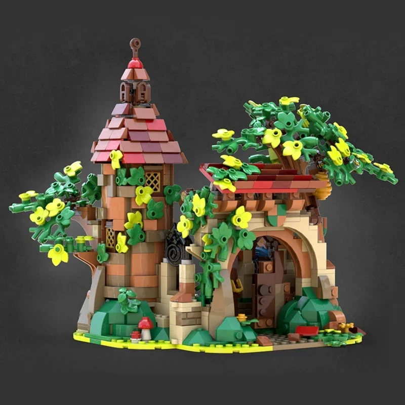 Modelo de Castillo Medieval Moc, bloques de construcción en el bosque, ladrillos modulares de tecnología, juguetes de Navidad, ensamblaje de juegos DIY