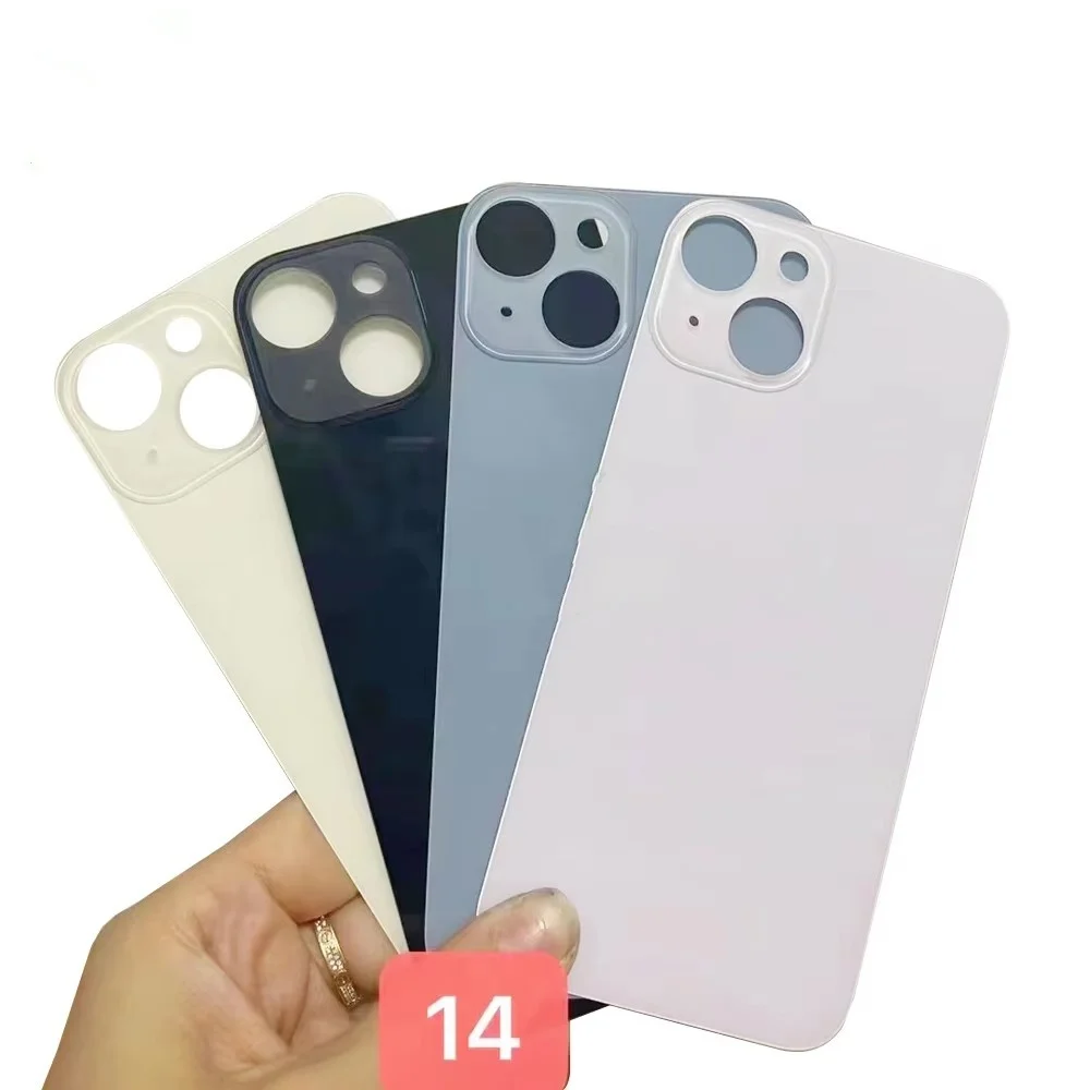 Back Glass+3M glue For IPhone 14 -14 Plus Back Cover Glass Fast Replacement  Housing Battery Cover Big Hole Rear Glass