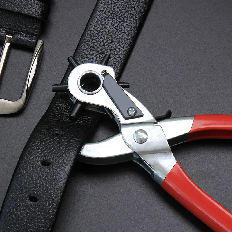 Leather Craft Punch Tools Belt Hole Puncher Leather Plier Revolve Sewing Machine Bag Setter Tool Watchband Strap Household