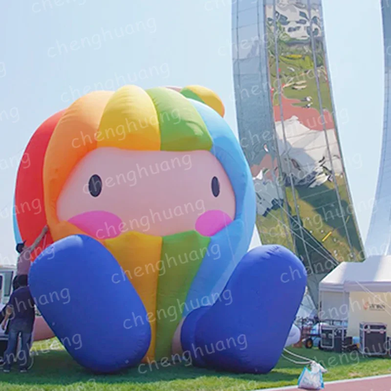 

Inflatable rainbow doll, creative graphic air model, promotional prop for outdoor shopping mall square events