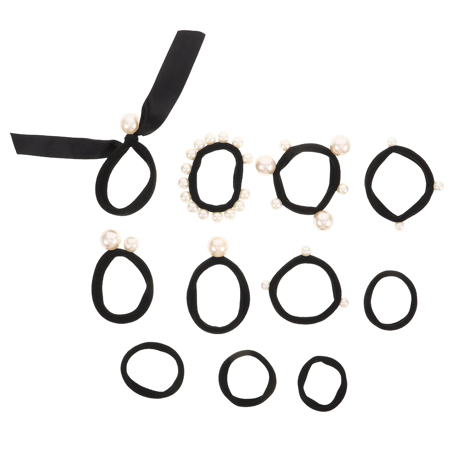 

Набор из 11 резинок для волос с искусственным жемчугом, декоративные бесшовные эластичные резинки для хвоста для женщин, подружек невесты, для повседневного использования и укладки волос