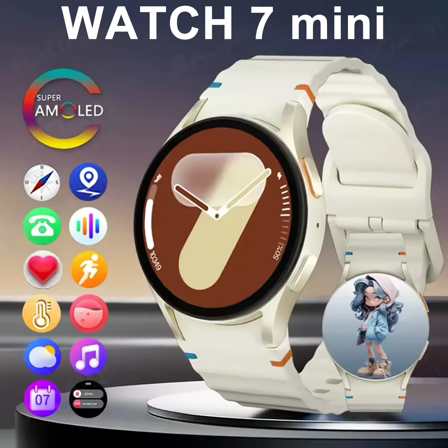 

2025 New Watch 7 mini GPS Tracking Smart Watch Men 1.3inch 360*360 HD Touchscreen Clock SmartWatch BT Call Women Smartwatch New