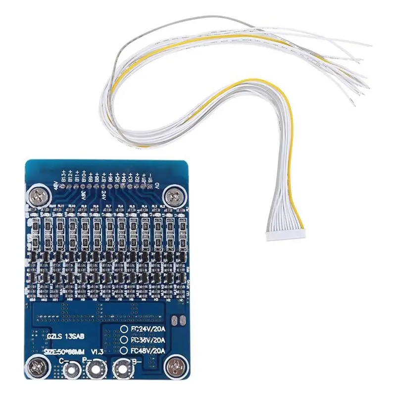 DTB7 Battery PCB Board 13S 48V 20A Li- Battery Protection Board with Balance Function for Electric Bicycle