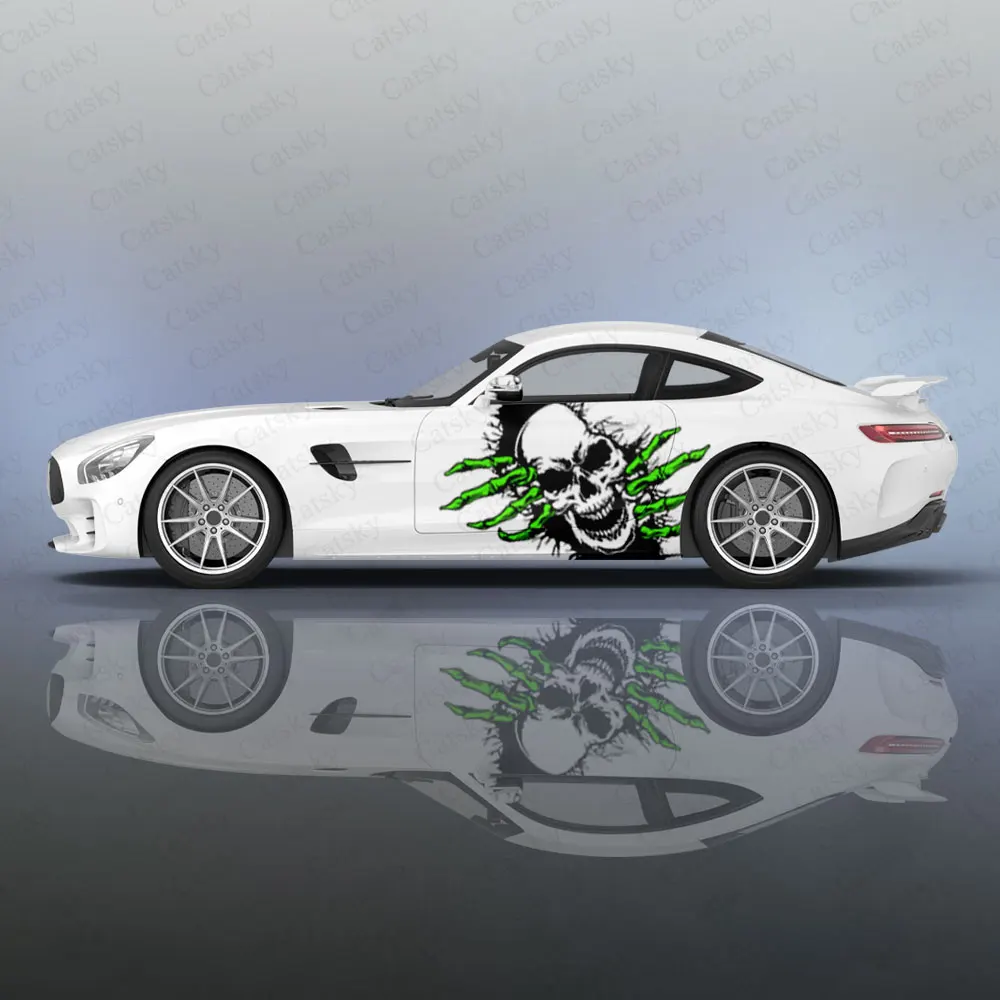 

Темный череп, голова когтей, боковая наклейка автомобиля, водонепроницаемая, устойчивая к царапинам наклейка из ПВХ, защита автомобиля, автоаксессуары в подарок