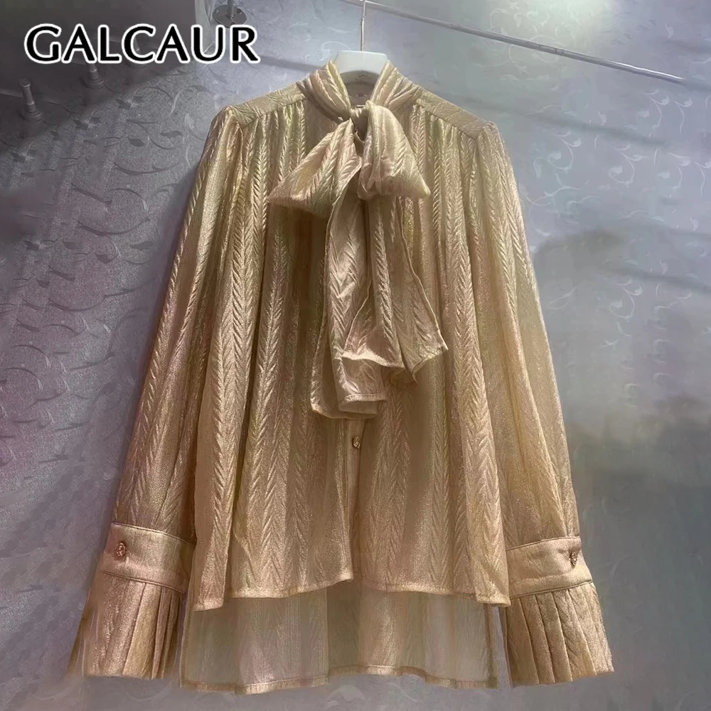 

Женская блузка GALCAUR с эффектом похудения, с круглым вырезом, длинными рукавами, в стиле пэчворк, на шнуровке, модный женский стиль