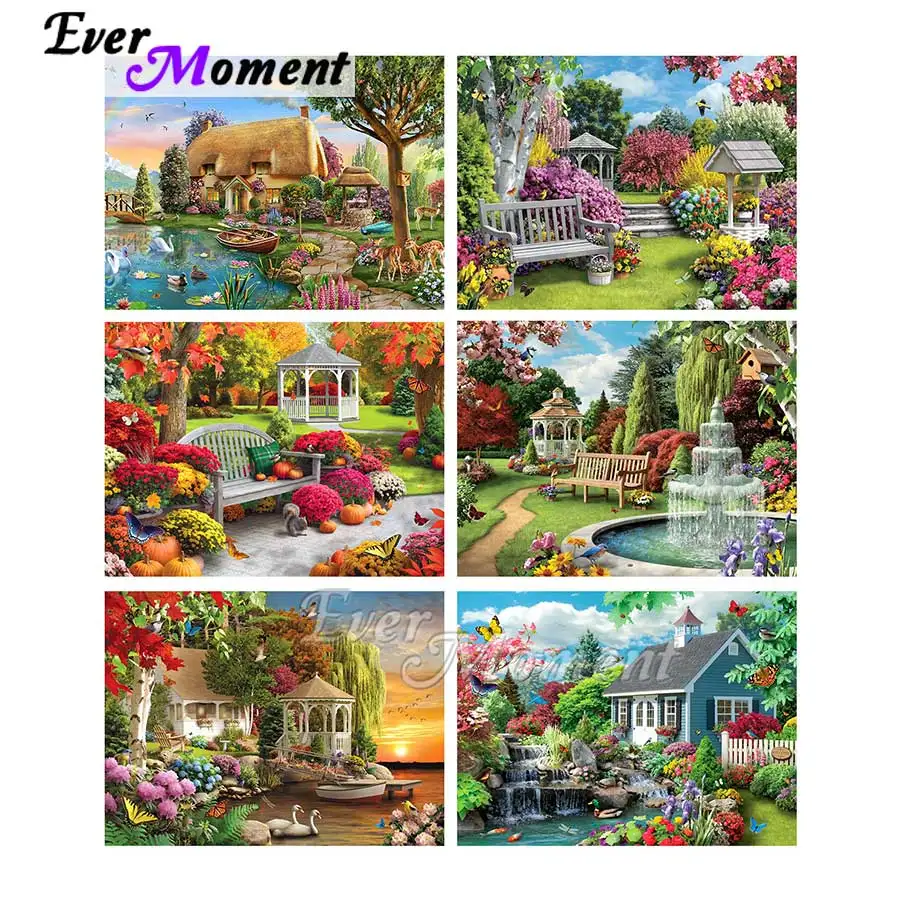 Ever Moment Diamond Painting Tree Cartoon Scenic Landscapes Full Square Resin Drill Wall Embroidery Handicraft Artwork 5L1016