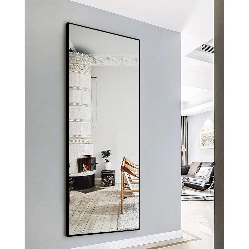 Miroir mural pleine longueur pour la maison, la chambre à coucher, le salon, la coiffeuse, l'option penchée ou sur pied, idéal pour tout le corps V