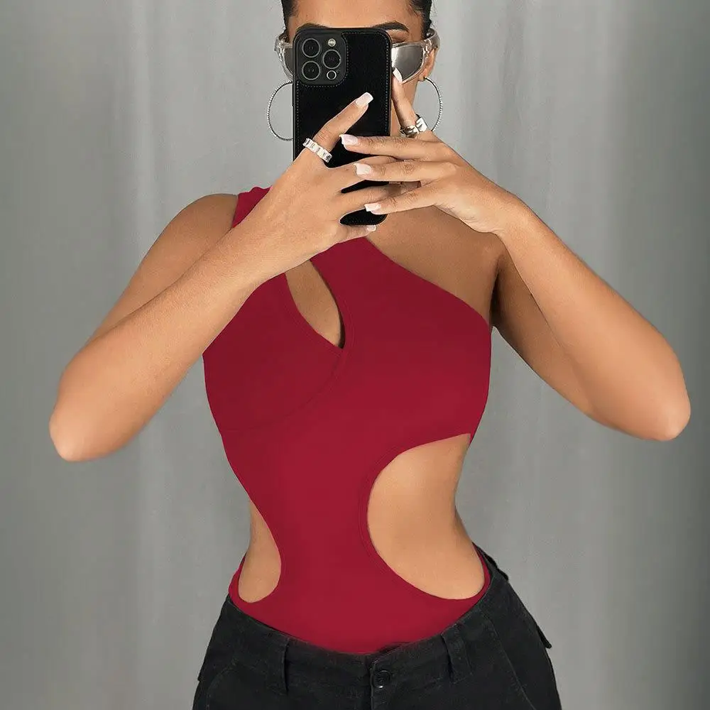 

Trendy One-Piece Suit Cone Shape High Waist Short Pants Spring Summer New Arrival Women's Jumpsuit Irregular Design Fashionable