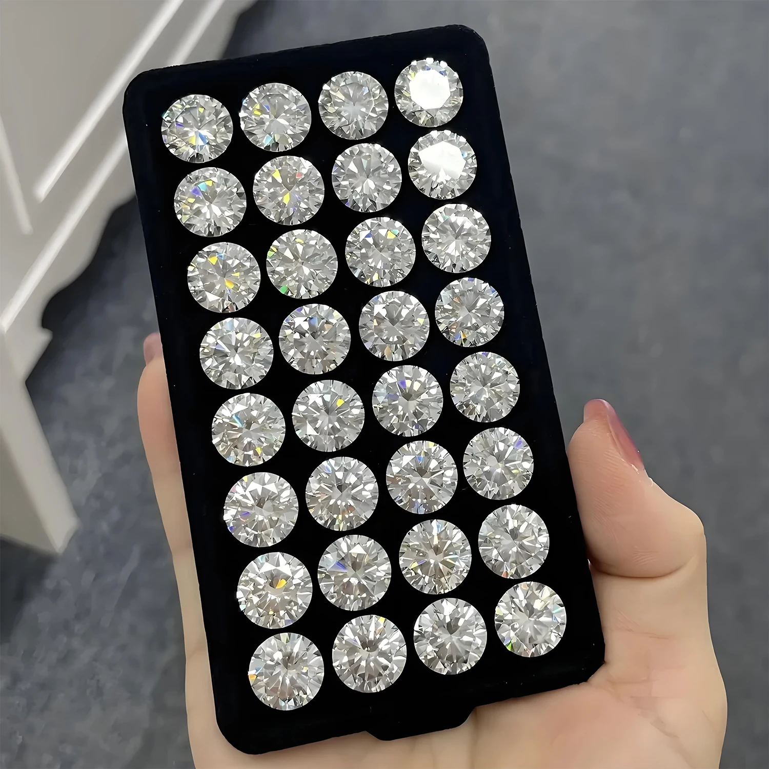 Moissanit-Stein Top D Farbe VVS1 Rundschliff 0,2-12Ct Besteht Diamanttester-Test Edelsteinperlen für Schmuckherstellung mit Zertifikat – Detail 13