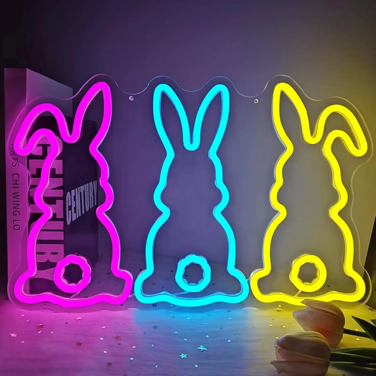 

Пасхальная неоновая вывеска Пасхальный кролик Неоновая вывеска для декора стен Кролик Банни Неоновая светодиодная подсветка для весеннего бара Гостиная Пасхальная вечеринка Подарки