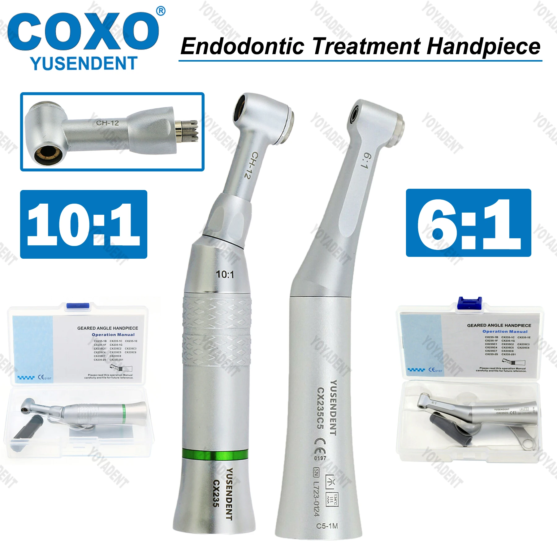 

COXO Dental 6:1/10:1 Low Speed Handpiece 90º Reciprocating Endodontic Treatment Handpiece E Type Fit Dentsply M4 KAVO NSK W&H