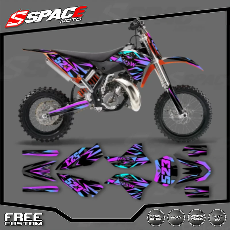 

SPACE Custom Motorcycle Graphics Background Decal for KTM SX SX65 2009 2008 2010 2011 2012 2013 2014 2015 SX 50 Stickers Kits 12