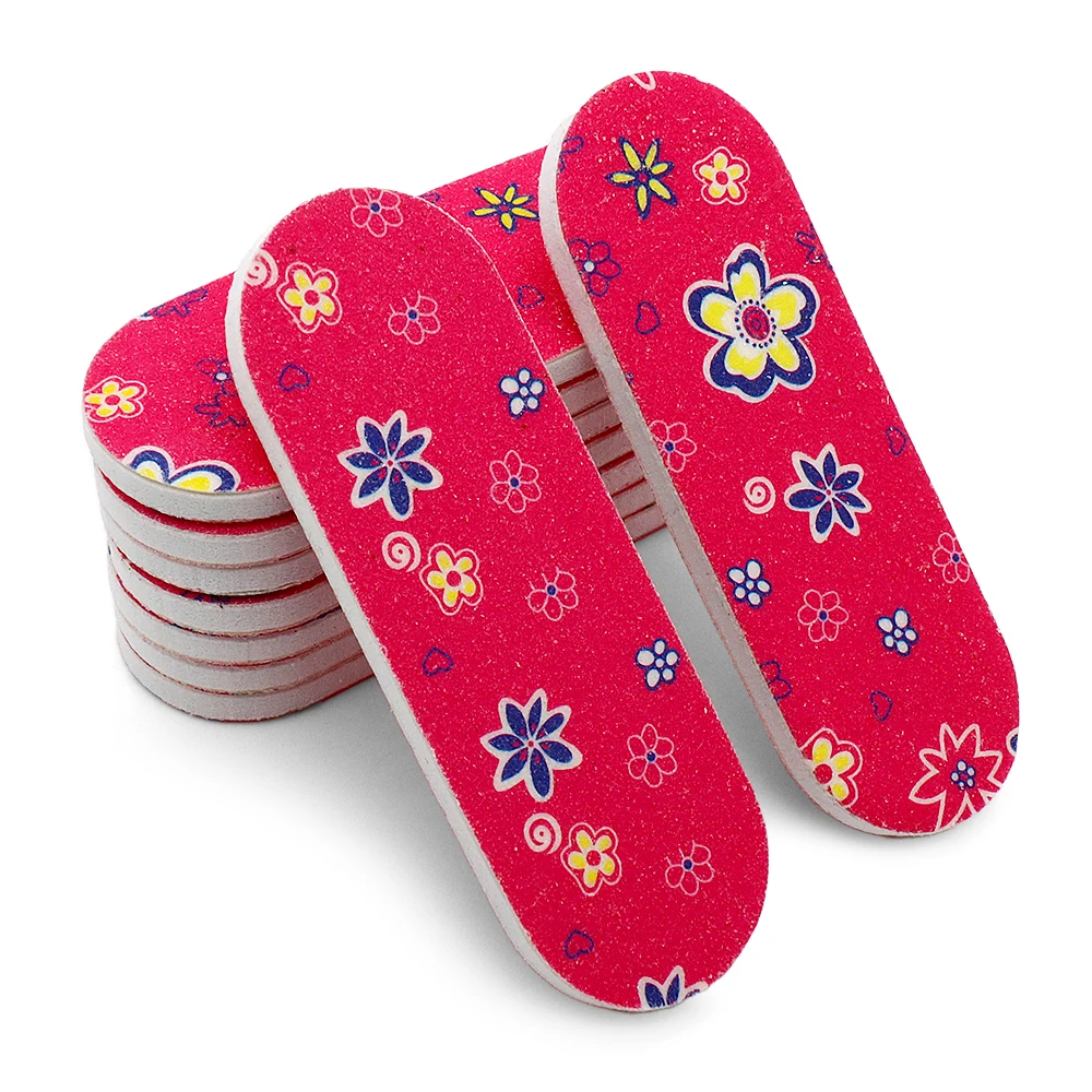 12Pcs Mini EVA Nail Files Set Colorful Printed Flower Sandpaper Remove Nail Gel Polish Sanding Care Nails Accessories And Tools