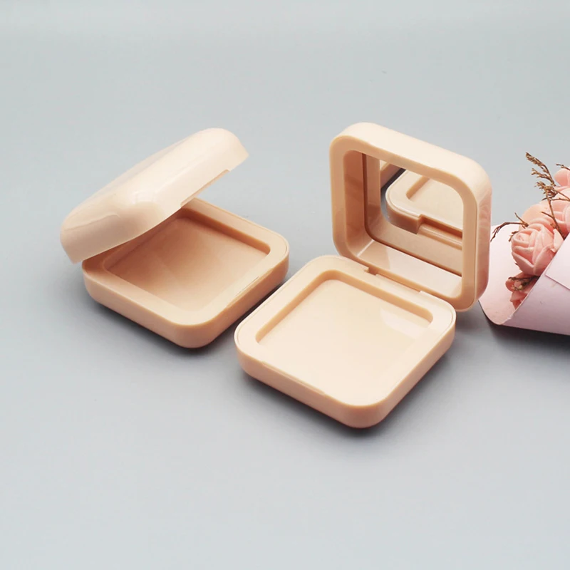 1Pcs Empty Cosmetic Blusher Compact Square Eyeshadow Case Magnetic Button Base With Mirror Palettes Container - Image 3
