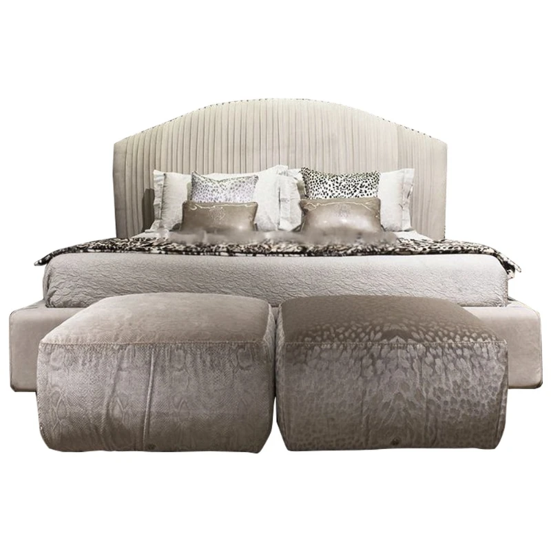 

Design Modern Luxury Tatami King Bed Bedroom Velvet Frame Furniture Set King Royal Bed