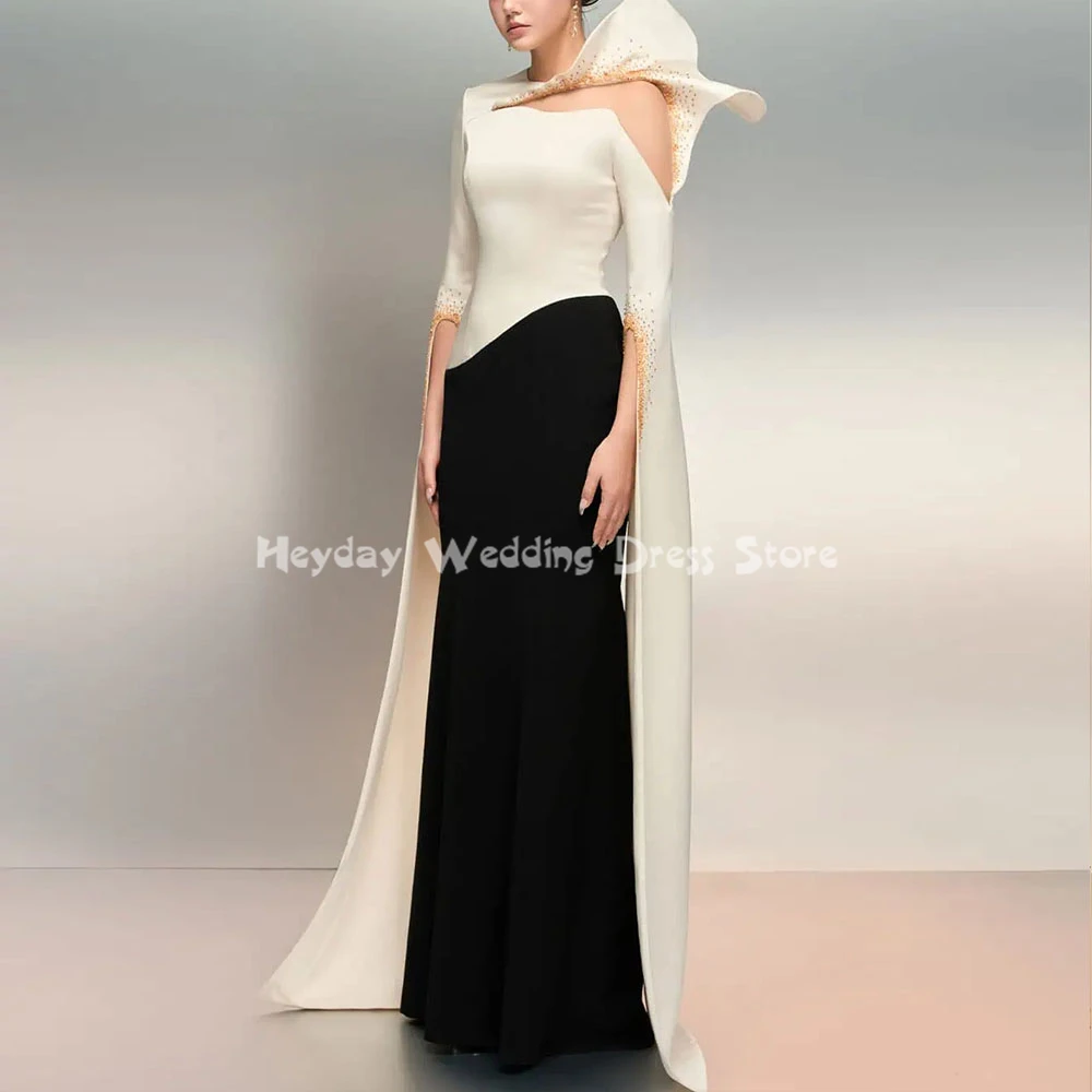 

Heyday Индивидуальные женские вечерние платья русалки с вырезом из бисера и круглым вырезом с длинными рукавами, элегантные платья длиной до пола 2025