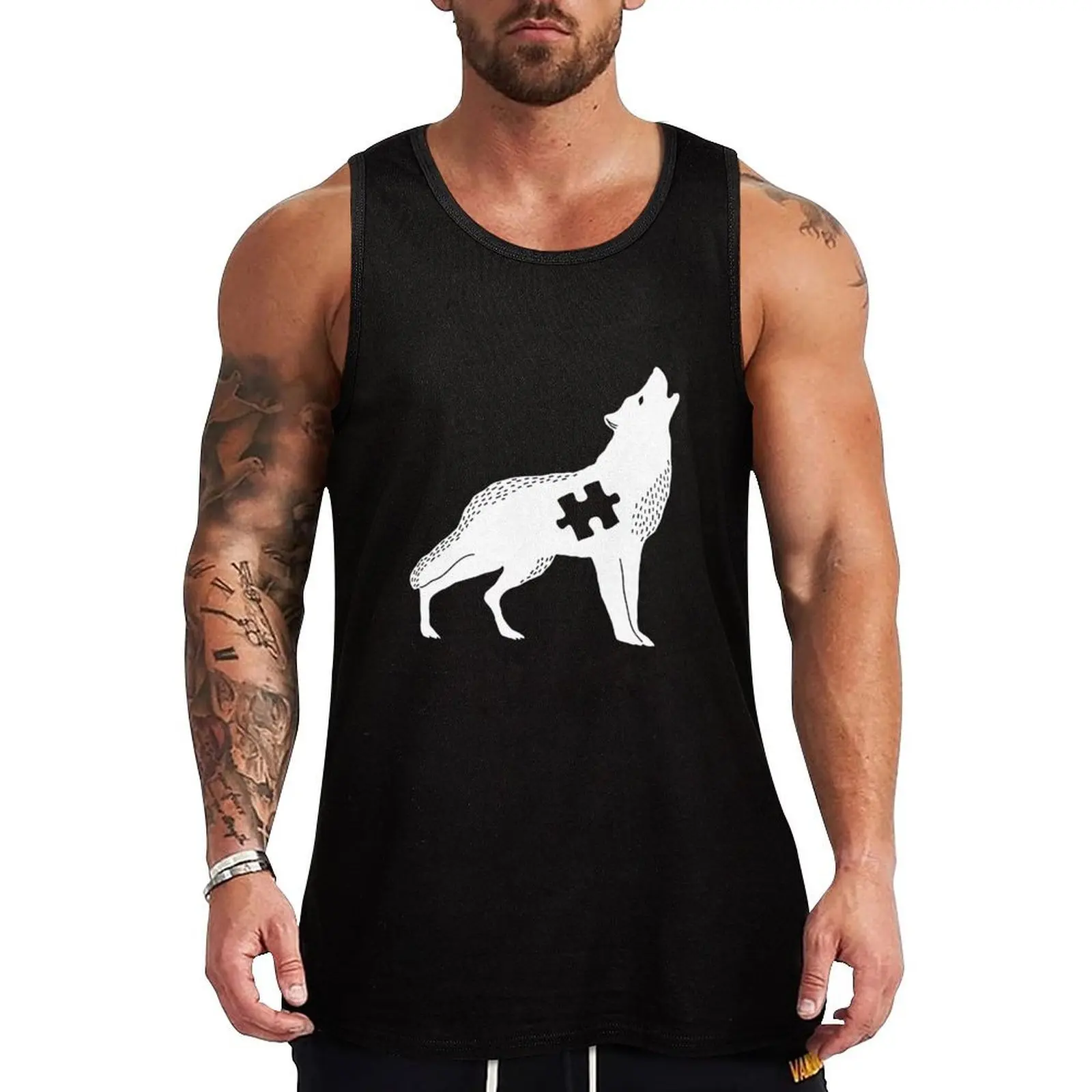 

Autism Awareness Wolf Tank Top bodybuilding t shirt bodybuilding for men summer 2025 sports suits