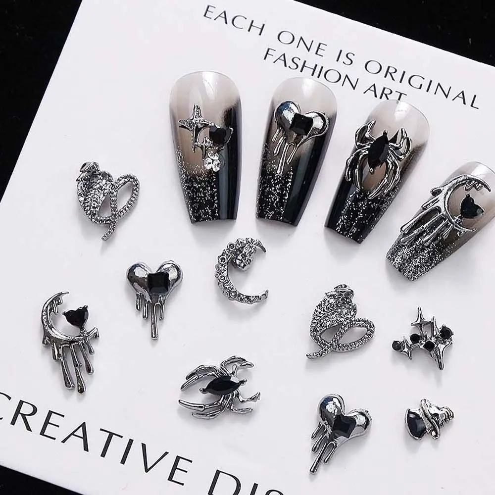 

5Pcs/set Manicure Material Halloween Heart Nail Decorations Nail Supplies Nail Art Charms Halloween Star Nail Accessories