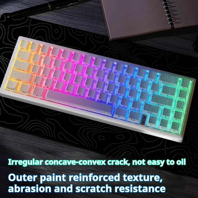 Crack Side Engraved Translucent Theme Keycap 120 Key Cherry Profile Pc Hot Sublimation Mechanical Keyboard Personalized Keycap