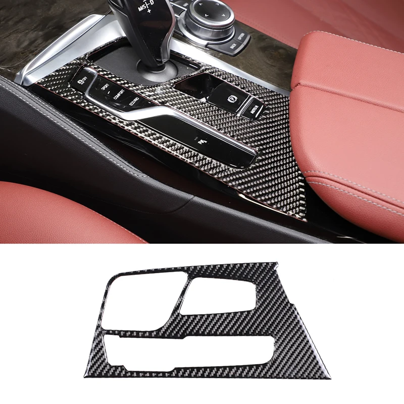 

For BMW 5 Series G30 G38 2018-2022 Soft carbon fiber car center control gear panel decorative sticker car interior accessories