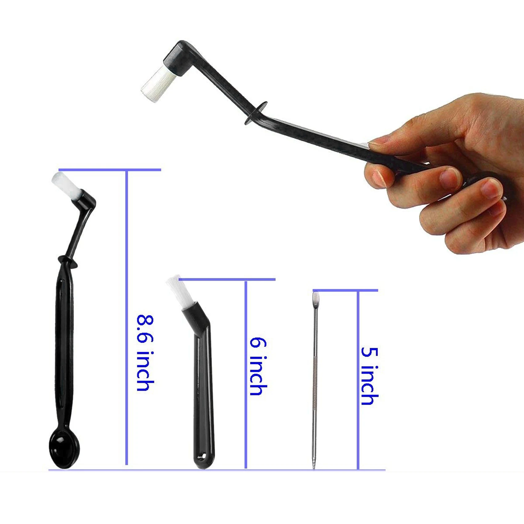 فرشاة تنظيف ماكينة القهوة ABMH مع مجموعة أدوات ملعقة لرأس مجموعة ماكينة الإسبريسو، عبوة من 6 قطع، أسود #5