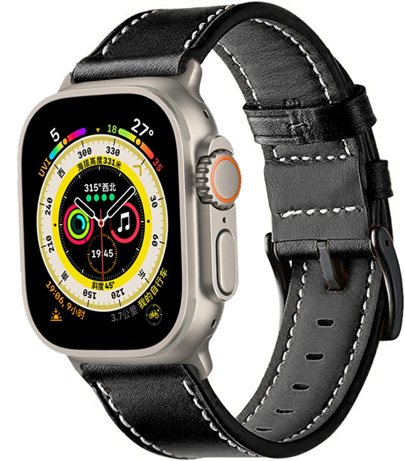 حزام من الجلد لساعة أبل 49 مللي متر 44 45 42 مللي متر 40 46 38 41 مللي متر سوار مغناطيسي Correa Men IWatch Ultra Series 10 9 8 7 SE 6