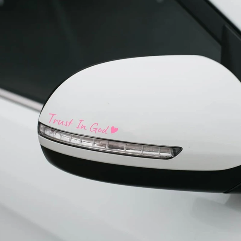 4PCS Trust in God Car Stickers Waterproof for Motorcycle Rearview Mirrors Auto Rearview Mirrors DIY Funny Vinyl Decals