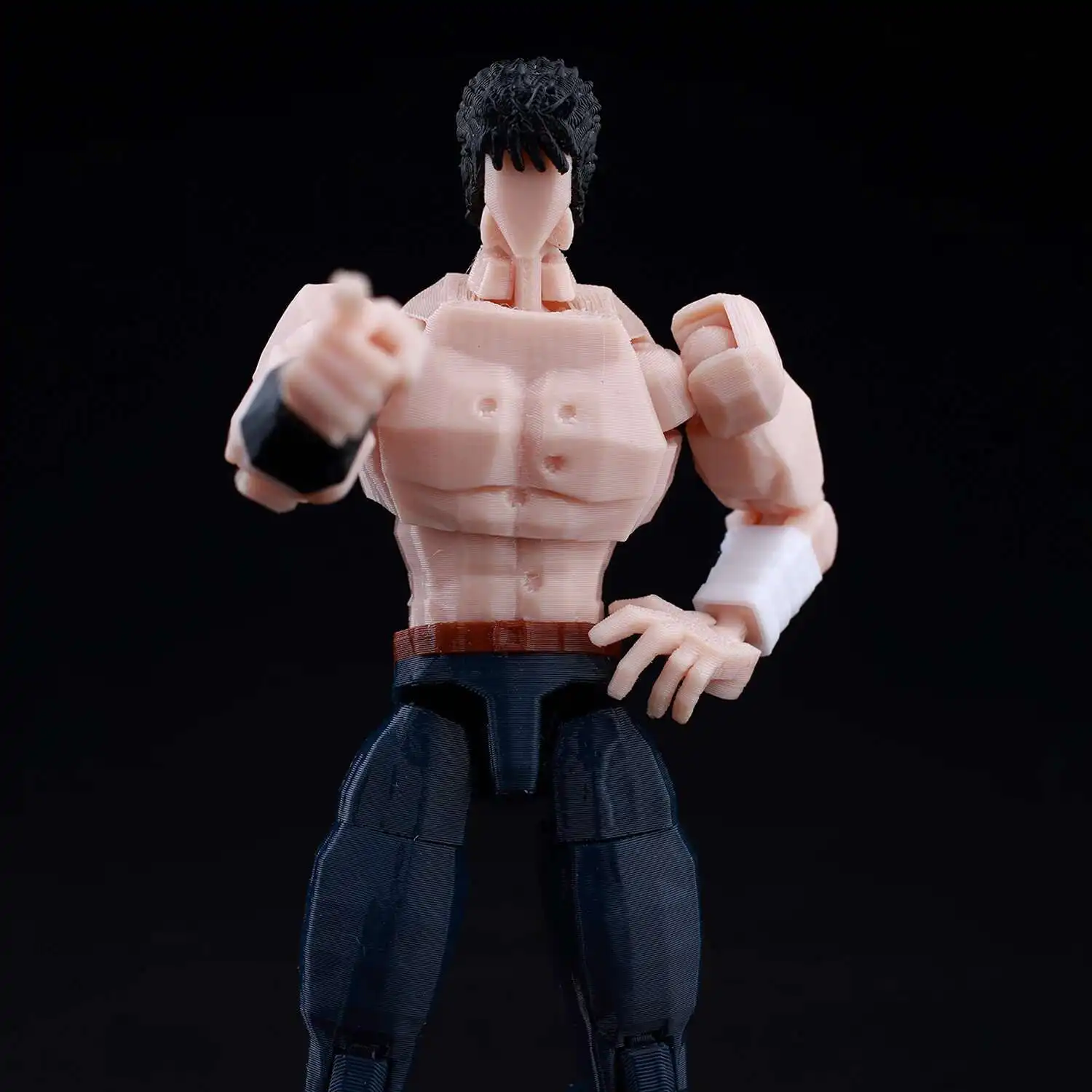 9L3D Printed Lucky Dummy 13 Shirtless Kenshiro Action Figure,Multi-Jointed Poseable Anime Model,Fist of the North Star