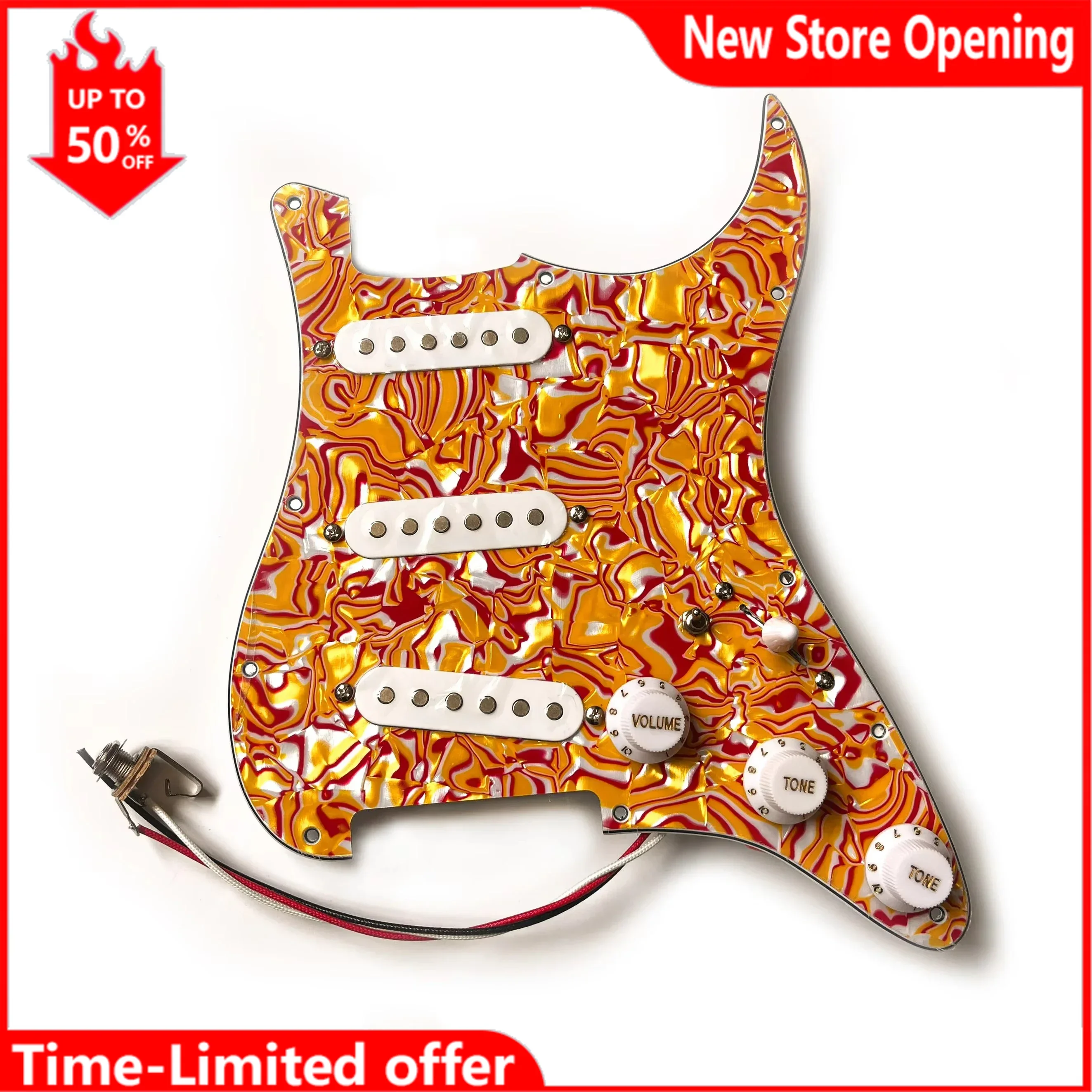 

SSS Loaded Prewired ST Pickguard Set Single Coil Pickups 250K Copper Multifunction Switch For St Guitar Pickguard Set