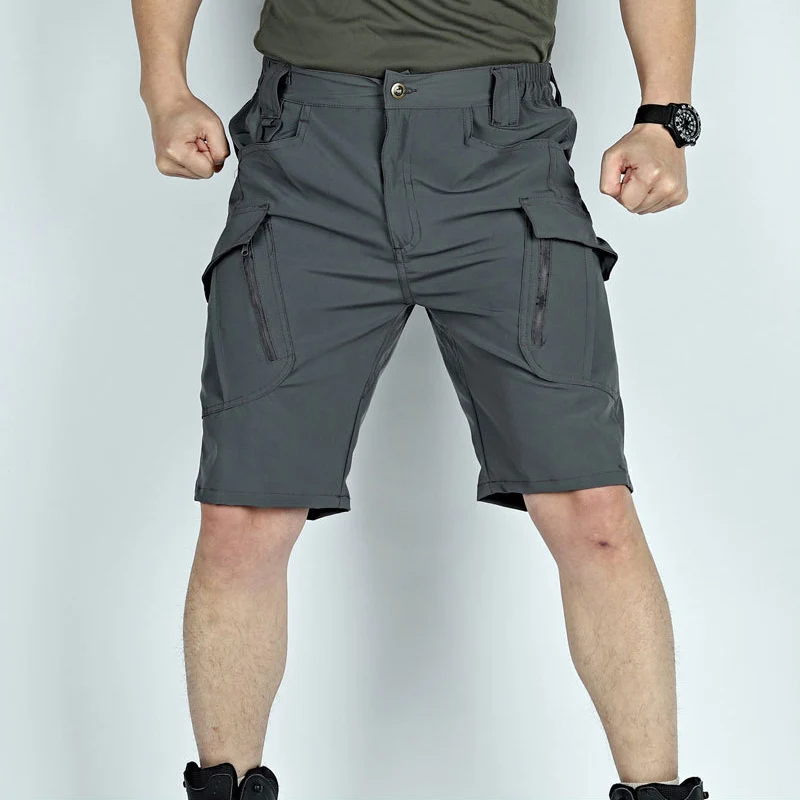 Waterproof Tactical Shorts Pants  Multi-pocket Military Casual Cargo Short Pants Quick Dry Outdoor Hiking Wear-resisting Shorts