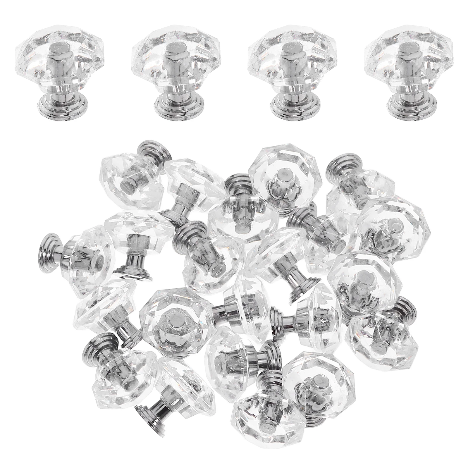 

26 Pcs Acrylic Drawer Handles Clear Cabinet Knobs Modern Door Hardware Furniture Accessories Stylish Decorative Pulls