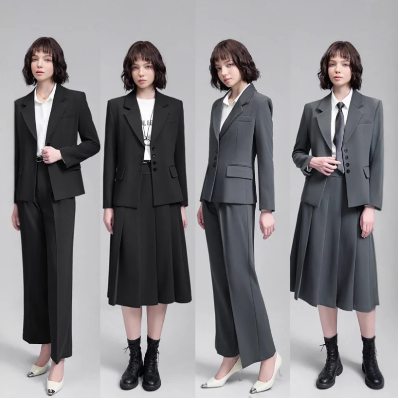 

Женский комплект костюмов2025Новый профессиональный элегантный элитный осенне-зимний комплект отдел продаж в недвижимости, тренд рабочей одежды