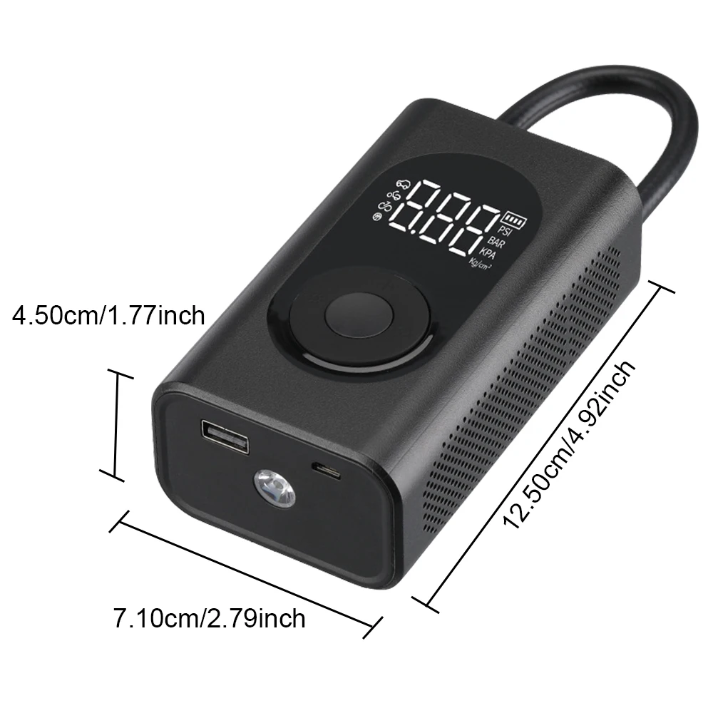 10.3Bar 150PSI المحمولة ضاغط هواء للسيارة كرات الإطارات التلقائية للدراجات النارية دراجة 4000mAh مضخة نفخ الإطارات الكهربائية 15L/دقيقة