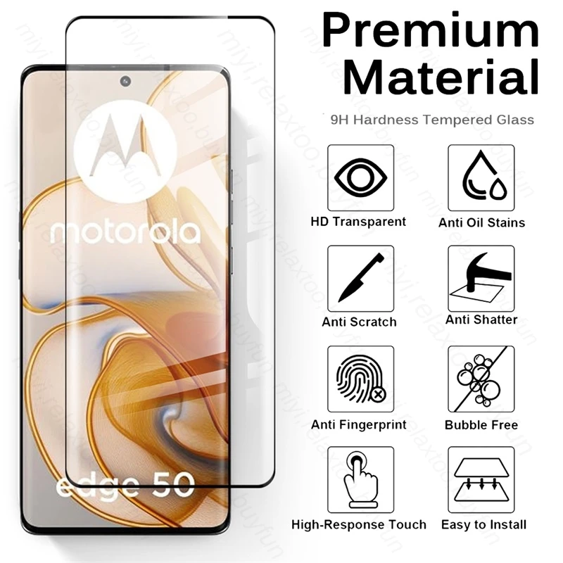 for Motorola Edge 50 5G 2024 Glass 8 In 1 Tempered Glass Curved Screen Protector Moto Rola Edge50 Camera Glass Motorolaedge50 5G